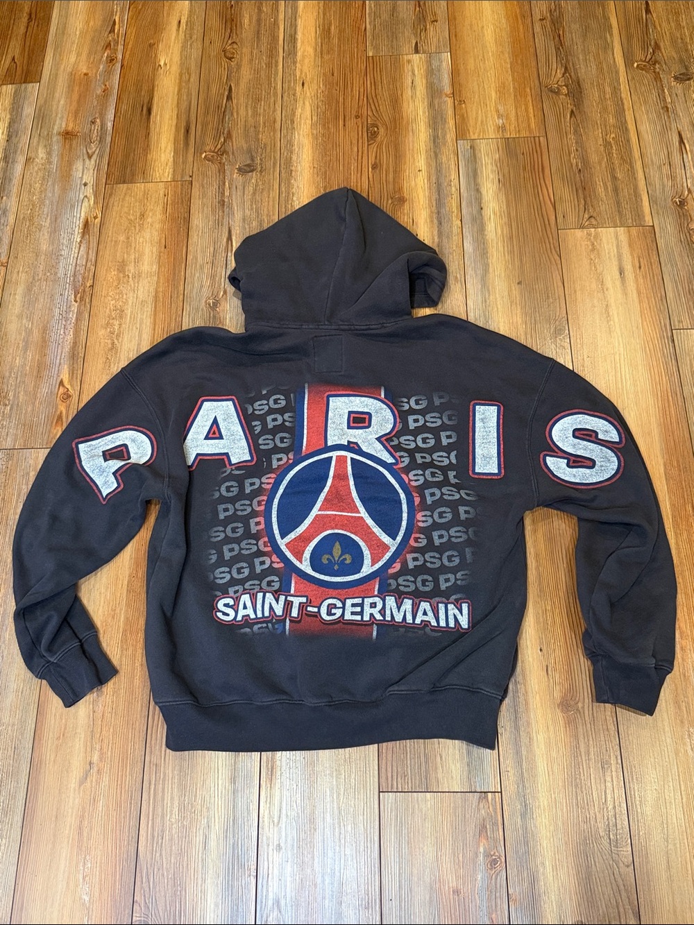 PSG Paris Saint-Germain Black Graphic Hoodie Size Medium